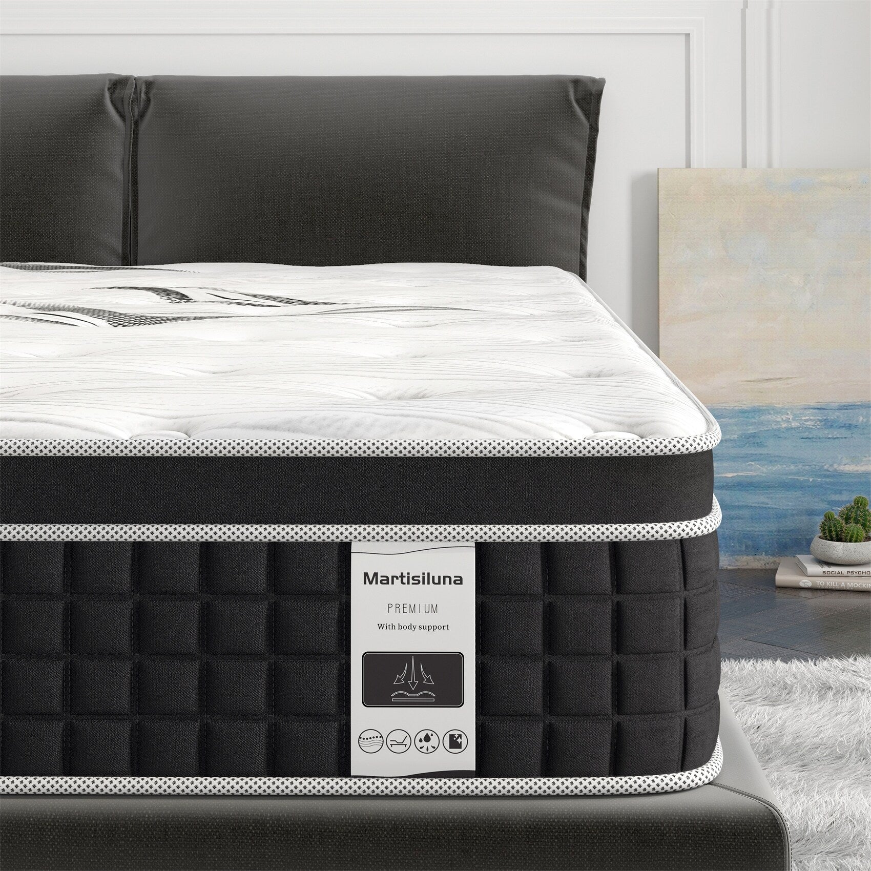 Matelas hybride en mousse à mémoire de forme gel de 12 pouces, livré en boîte