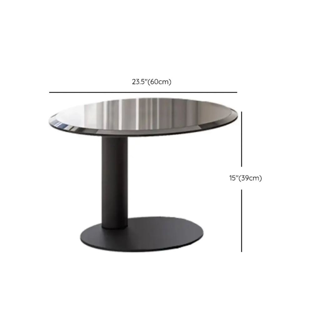 Table Basse Gigogne Ronde en Bois de Récupération avec 2 Tiroirs