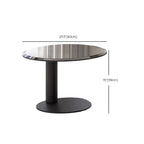 Table Basse Gigogne Ronde en Bois de Récupération avec 2 Tiroirs