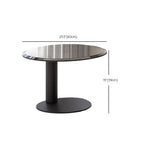 Table Basse Gigogne Ronde en Bois de Récupération avec 2 Tiroirs