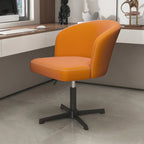 Fauteuil de bureau pivotant élégant en cuir orange