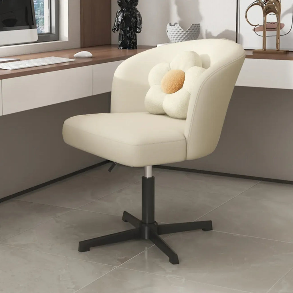 Fauteuil de bureau pivotant élégant en cuir orange