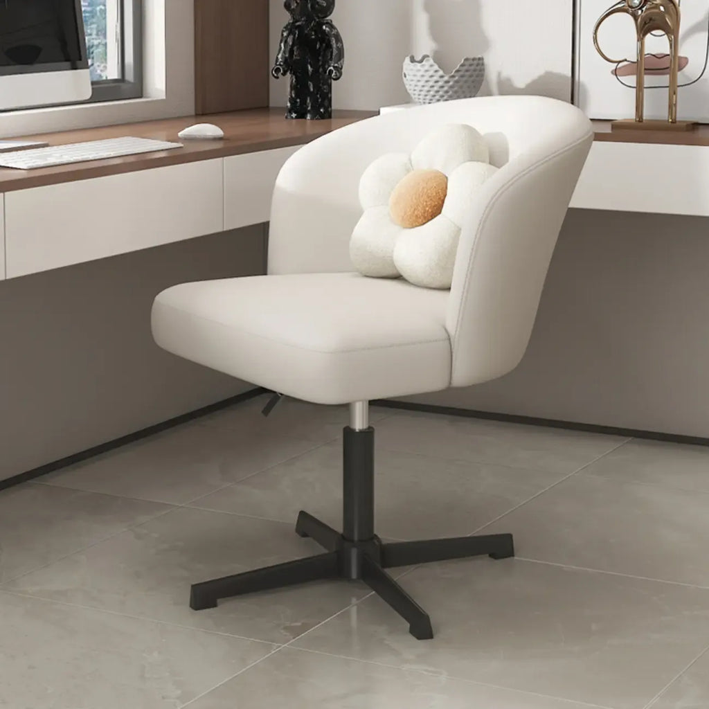 Fauteuil de bureau pivotant élégant en cuir orange