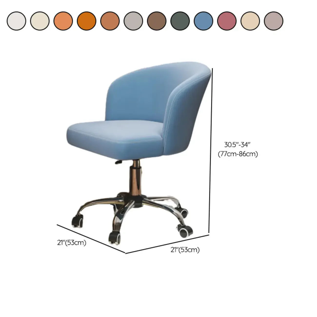 Fauteuil de bureau pivotant élégant en cuir orange