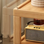 Dessus de table de rangement en bois de noyer à 3 niveaux avec roulettes