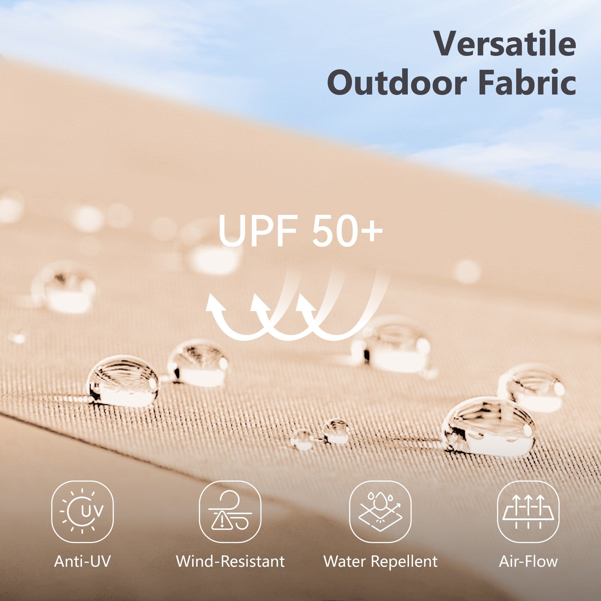 Parasol de marché extérieur rectangulaire de 4,5 m avec manivelle, double face, lumières LED solaires et base incluse