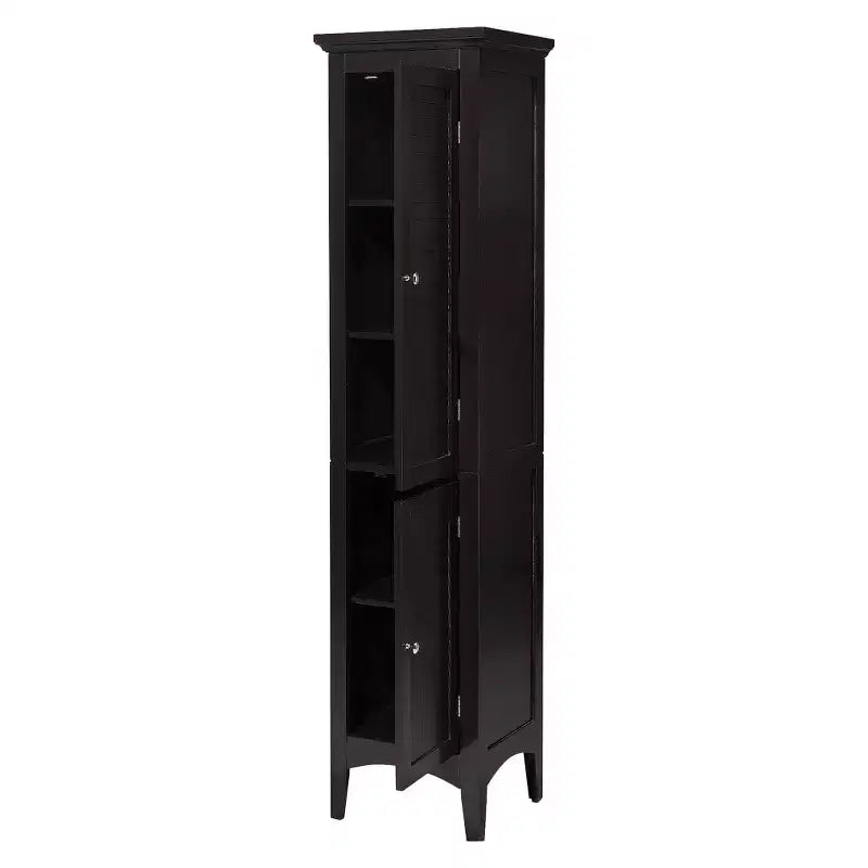 Armoire de Linge à Deux Portes Persiennes Slone - Meuble Élégant pour la Maison