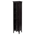 Armoire de Linge à Deux Portes Persiennes Slone - Meuble Élégant pour la Maison