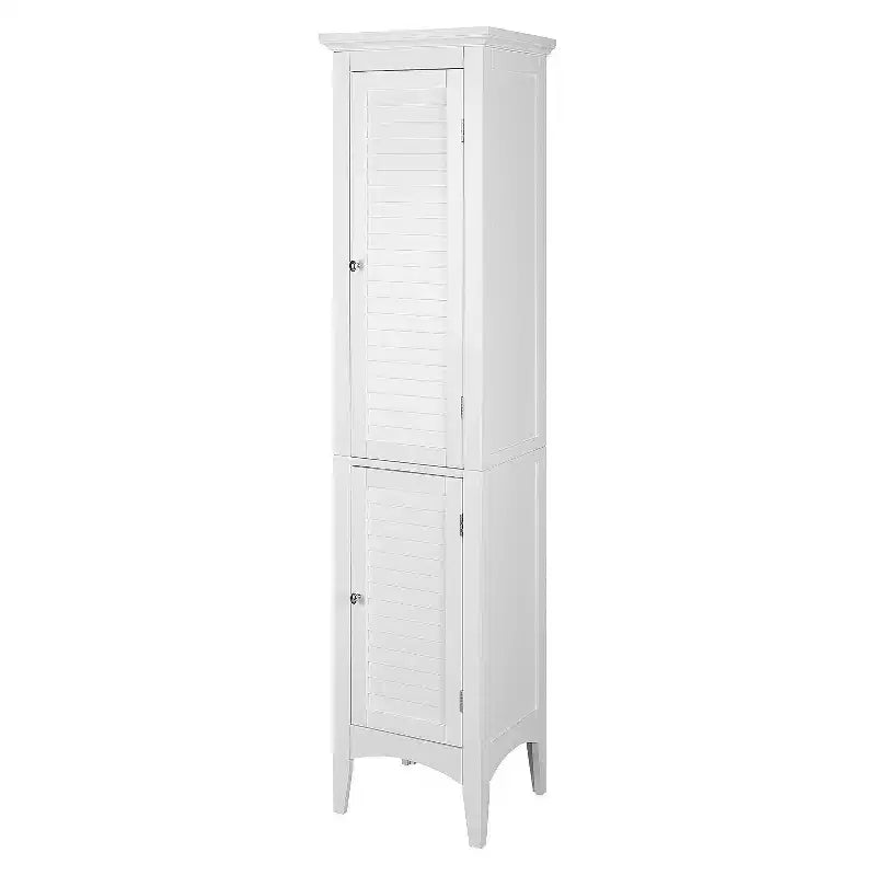 Armoire de Linge à Deux Portes Persiennes Slone - Meuble Élégant pour la Maison