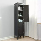Armoire de Linge à Deux Portes Persiennes Slone - Meuble Élégant pour la Maison