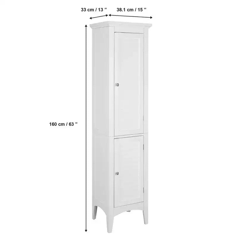 Armoire de Linge à Deux Portes Persiennes Slone - Meuble Élégant pour la Maison