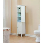 Armoire de Linge à Deux Portes Persiennes Slone - Meuble Élégant pour la Maison