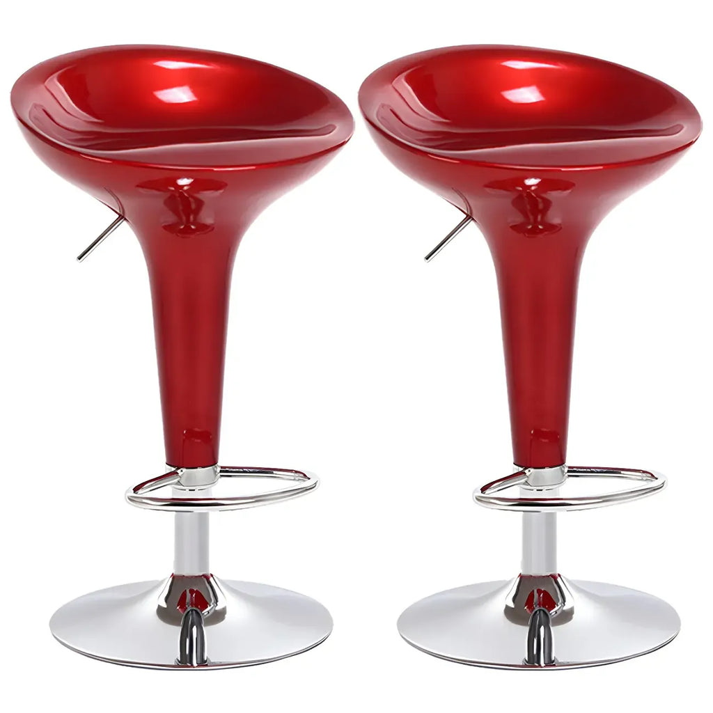 Tabouret de bar pivotant en plastique chromé réglable en hauteur