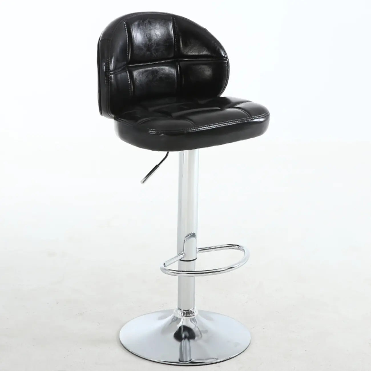 Tabouret de bar réglable pivotant en cuir contemporain