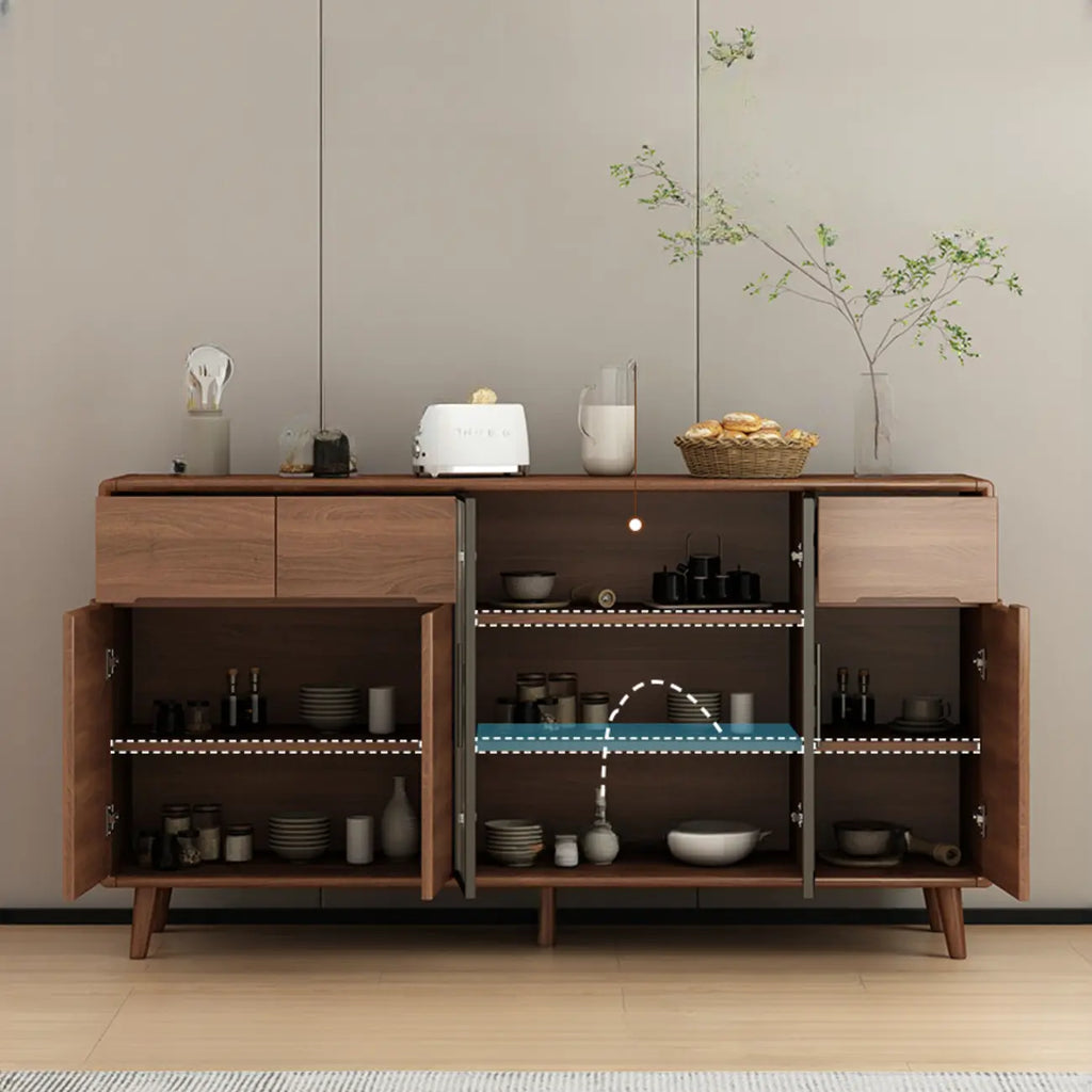 Buffet en bois moderne avec de spacieux placards de rangement