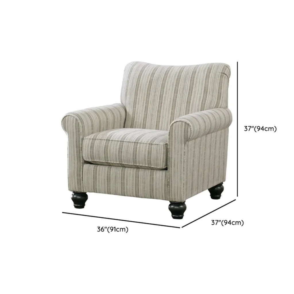 Fauteuil de salon traditionnel en tissu de lin à dossier haut