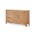 Buffet moderne en bois avec étagères et tiroirs