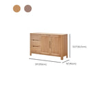 Buffet moderne en bois avec étagères et tiroirs