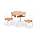 Ensemble Table Ronde et 2 Chaises en Bois Melissa & Doug – Fini Bicolore Grain de Bois Clair et Blanc