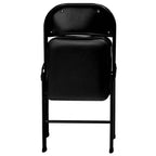 Chaise pliante Peakform noire rembourrée en vinyle de 29,52 pouces