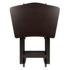 Table d'appoint en forme d'éventail Anila de 5 pièces - Winsome : Tables pliantes en bois massif, bords biseautés, étagère de rangement