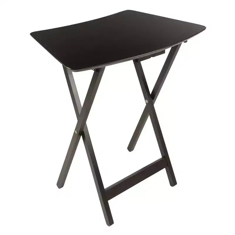 Table d'appoint en forme d'éventail Anila de 5 pièces - Winsome : Tables pliantes en bois massif, bords biseautés, étagère de rangement