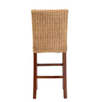 Tabouret de bar Racquel en rotin naturel et bois d'acajou : Ergonomique, Aucun assemblage requis - bali & pari