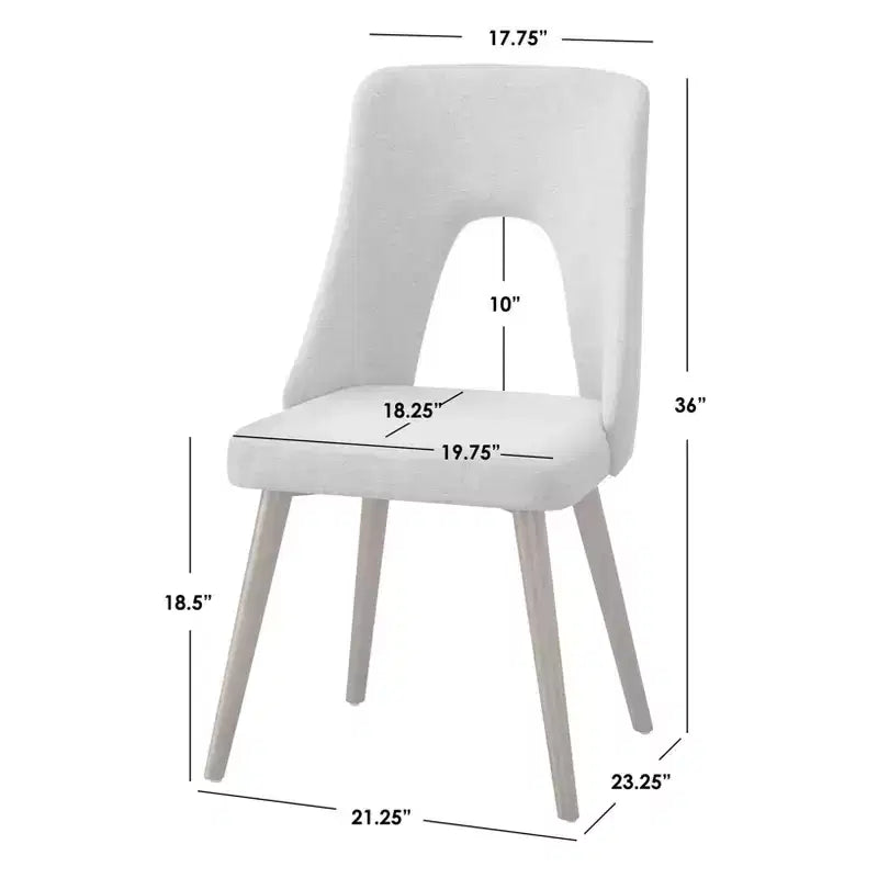 Lifestorey Lot de 2 chaises de salle à manger Clover Mid-Century Modern Gris/Noyer