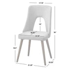 Lifestorey Lot de 2 chaises de salle à manger Clover Mid-Century Modern Gris/Noyer