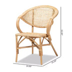 Lot de 2 chaises de salle à manger en rotin Varick naturel/marron - Bali et Paris