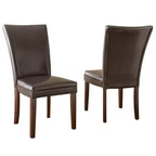 Set of 2 Talbot Parsons Chair Brown - Steve Silver: Upholstered, No Assembly, Wood Legs, Foam Fill