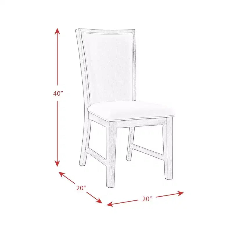 Lot de chaises d'appoint Jasper Slat Back en noyer grillé - Picket House Furnishings : Rembourrées, polyester, cadre en bois, capacité de 136 kg