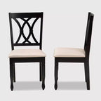 Baxton Studio Lot de 2 chaises de salle à manger en bois rembourrées Reneau, marron sable/espresso