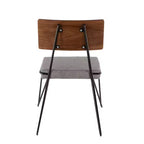 Lot de 2 chaises modernes du milieu du siècle, gris/noir - Lumisource : pieds épingles, dossier en bois, assise en polyester