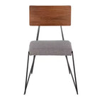 Lot de 2 chaises modernes du milieu du siècle, gris/noir - Lumisource : pieds épingles, dossier en bois, assise en polyester