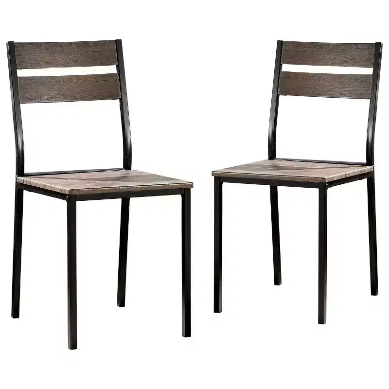 24/7 Shop At Home Lot de 2 Chaises de salle à manger Verve en métal brun antique