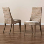 Lot de 2 chaises de salle à manger Toby en rotin marron - bali & pari : Coussin Confort, Dossier Robuste, Artisanat Indonésien