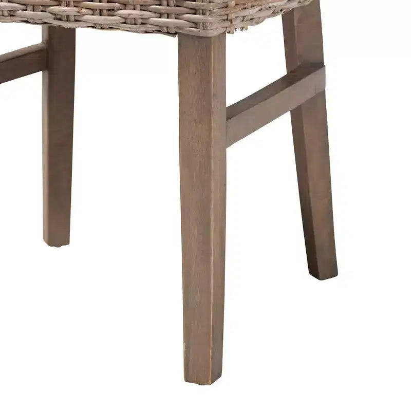 Lot de 2 chaises de salle à manger Enver en rotin et bois Naturel/Marron - bali & pari : Fabriquées à la main, origine indonésienne