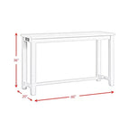 Ensemble table à manger multifonctionnelle Stanford blanche - Picket House Furnishings : 4 pièces, haute, cadre en MDF, revêtement en polyester