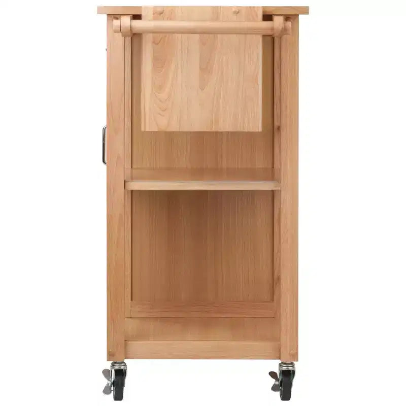 Desserte de cuisine Douglas Naturel - Winsome : Îlot mobile avec rangement et porte-serviettes