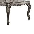Table à manger Versailles 55 po platine antique - Acme Furniture : Style traditionnel, pieds volutes, garniture cloutée, structure en bois