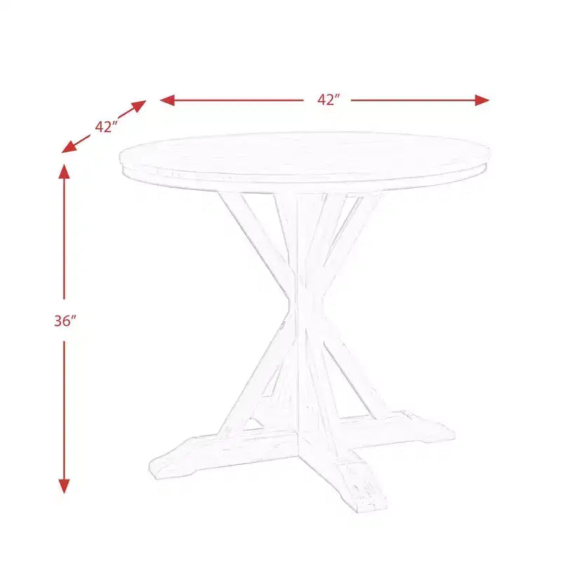 Table de salle à manger ronde hauteur comptoir Keaton Picket House Furnishings Beach : 36 po de haut, piedestal, 4 places