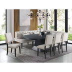 Table à manger extensible ovale Mara en chêne foncé - Picket House Furnishings : Pied central moderne, peut accueillir jusqu'à 8 personnes, 2 rallonges