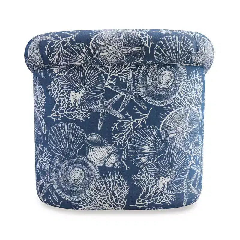 Fauteuil club pivotant Powell Monahan Costal Roll Arm bleu : polyester rembourré, aucun assemblage requis