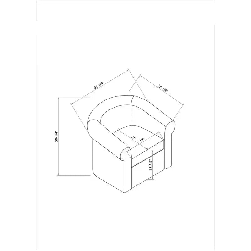 Fauteuil club pivotant Powell Monahan Costal Roll Arm bleu : polyester rembourré, aucun assemblage requis