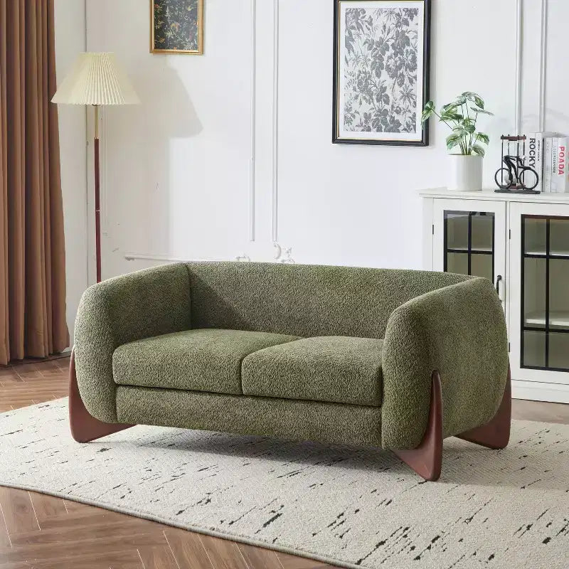 Christopher Knight Home James Canapé 2 Places en Tissu Bouclé Vert de 63 po