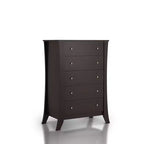 24/7 Shop At Home Commode Weston 5 Tiroirs Espresso Torréfié : Rangement de Style Transitionnel pour Chambre, Coulisses en Métal