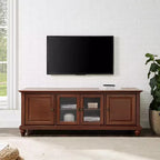 Meuble TV Cambridge pour téléviseurs jusqu'à 60" Rouge foncé - Crosley : Meuble de divertissement avec étagères réglables et gestion des câbles