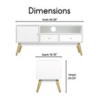Meuble TV Lilou pour téléviseurs jusqu'à 53 po Blanc Français - Adore Decor