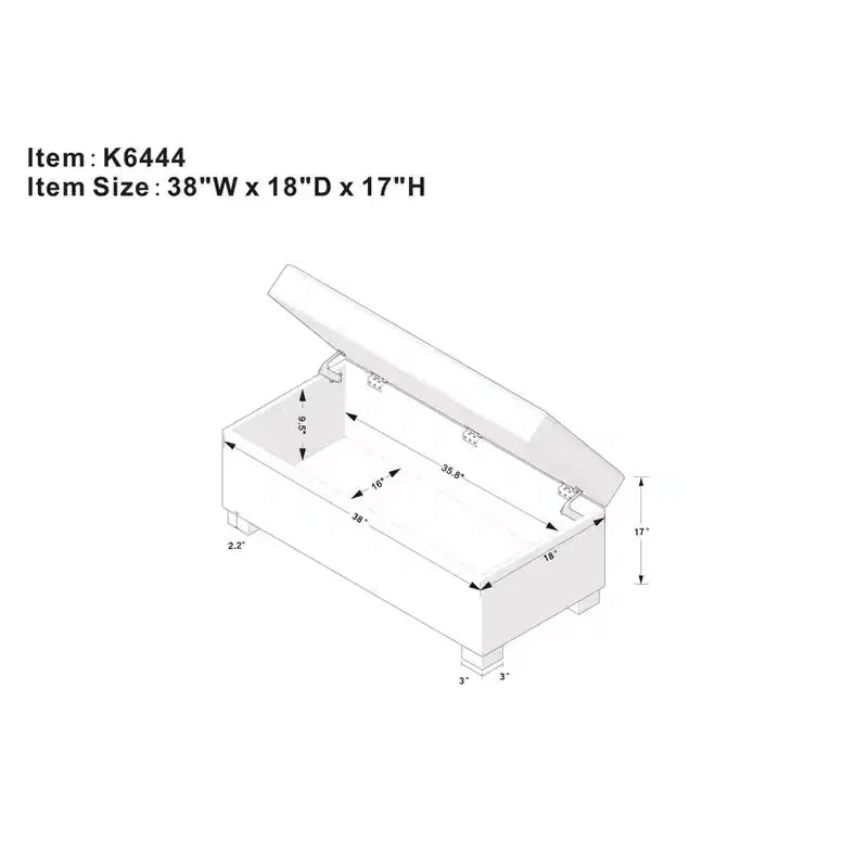 Pouf de rangement Shelton avec dessus capitonné - Gris - Threshold™ : Meuble rectangulaire rembourré avec couvercle